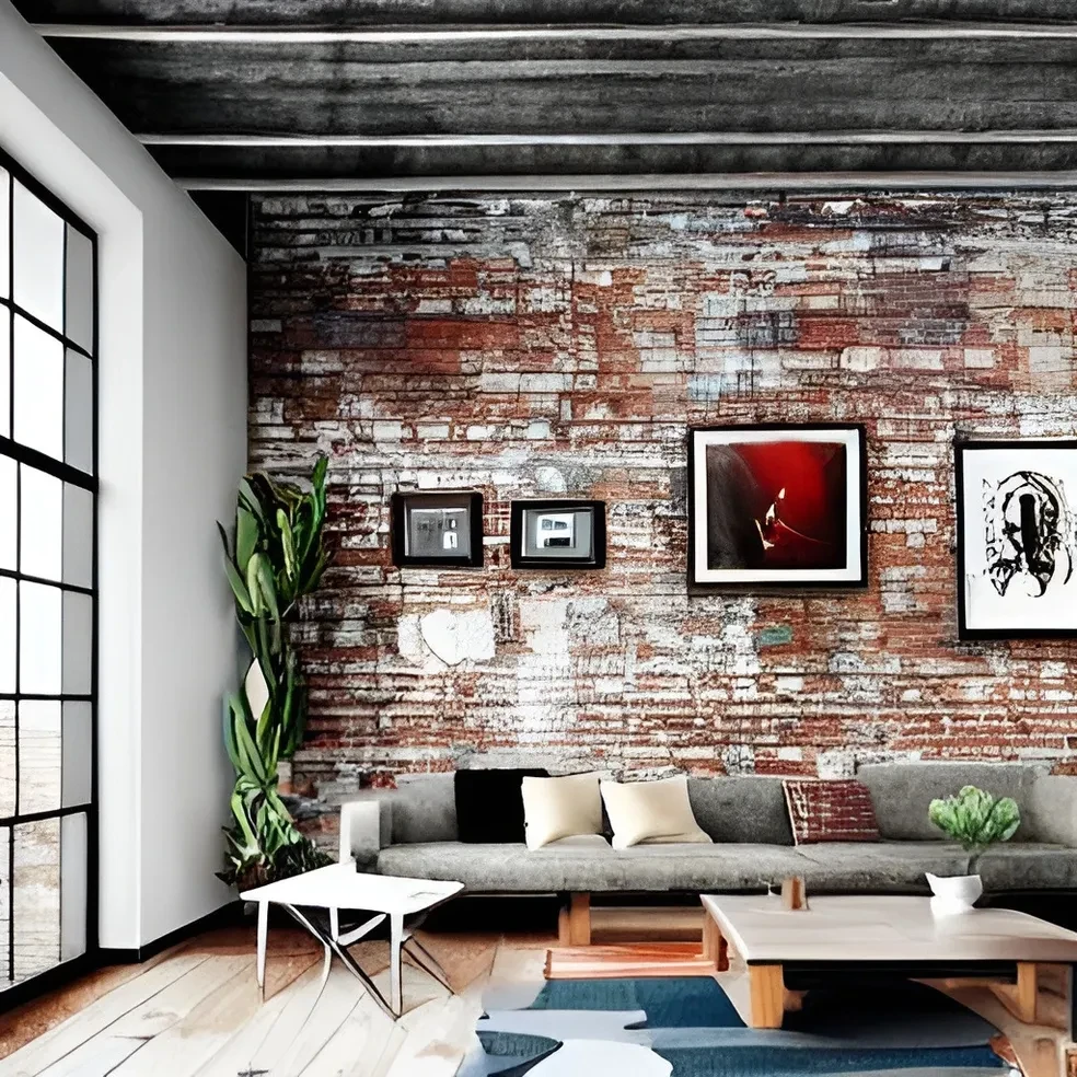 Loft industrial con ladrillo envejecido